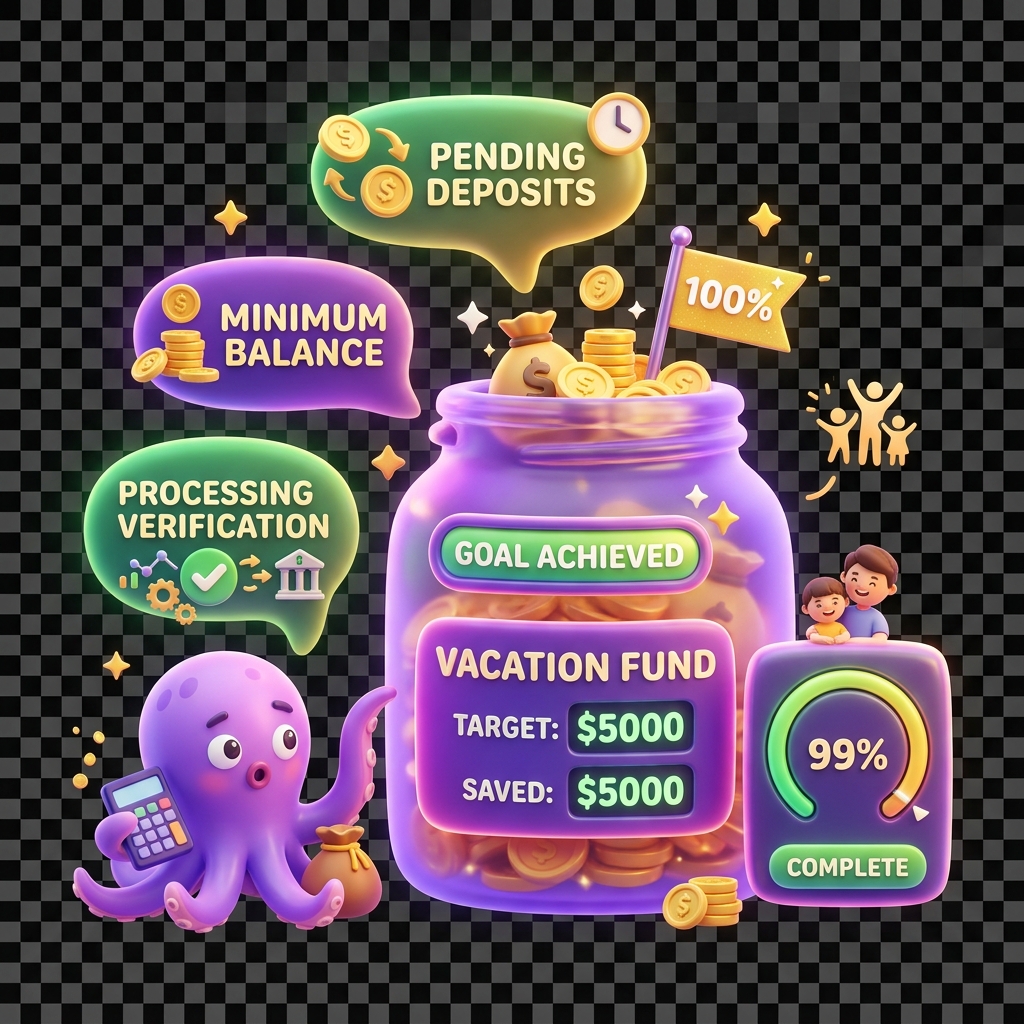 Why a savings goal is not completing after the target is reached