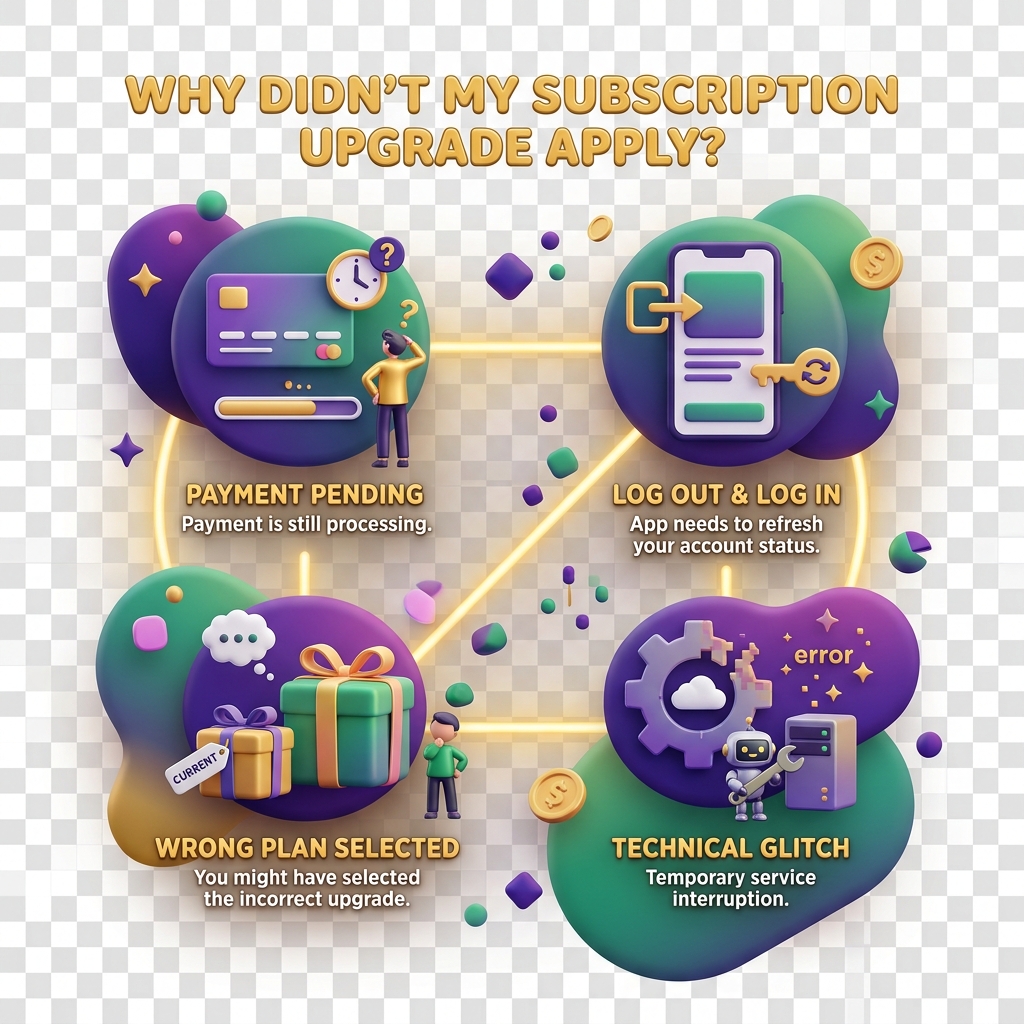 Why my subscription upgrade did not apply